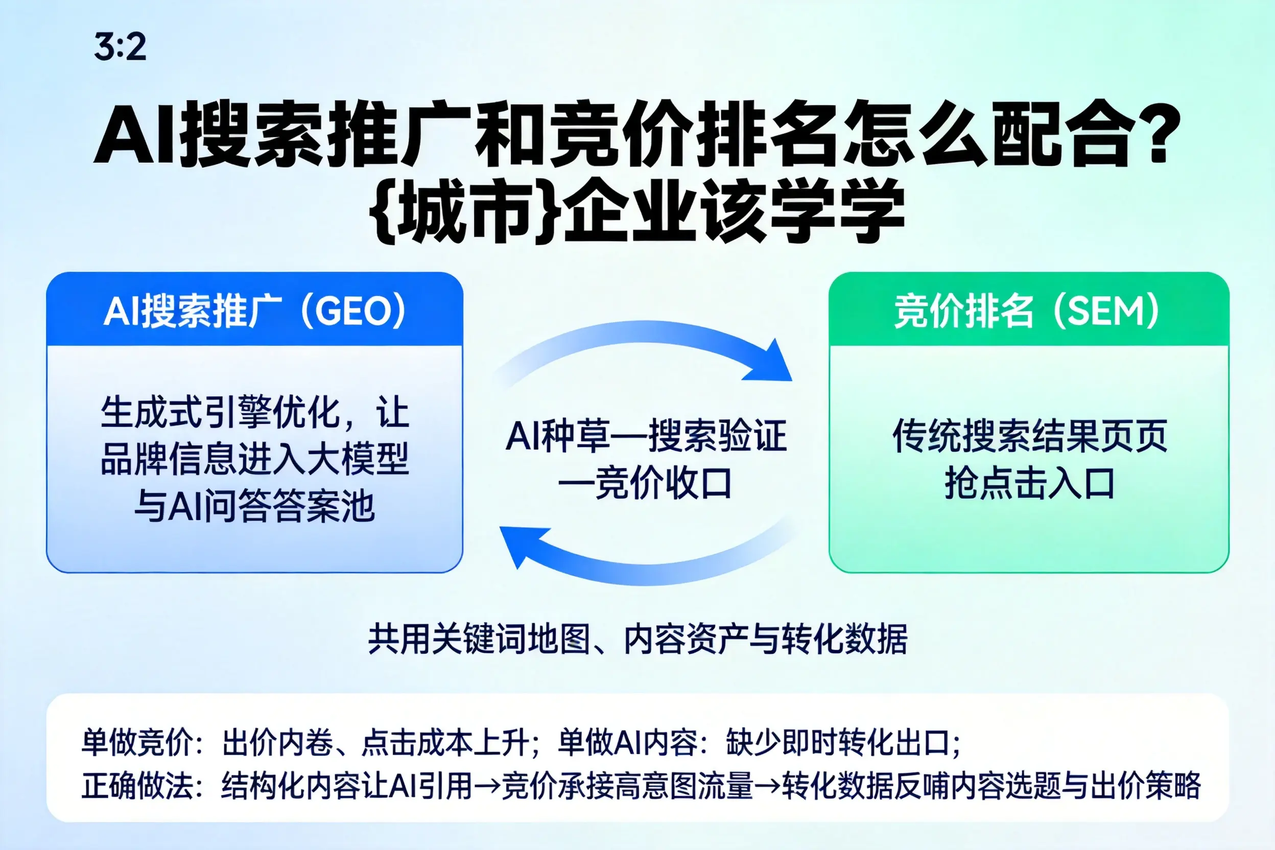 AI搜索推广和竞价排名怎么配合？潜江企业该学学