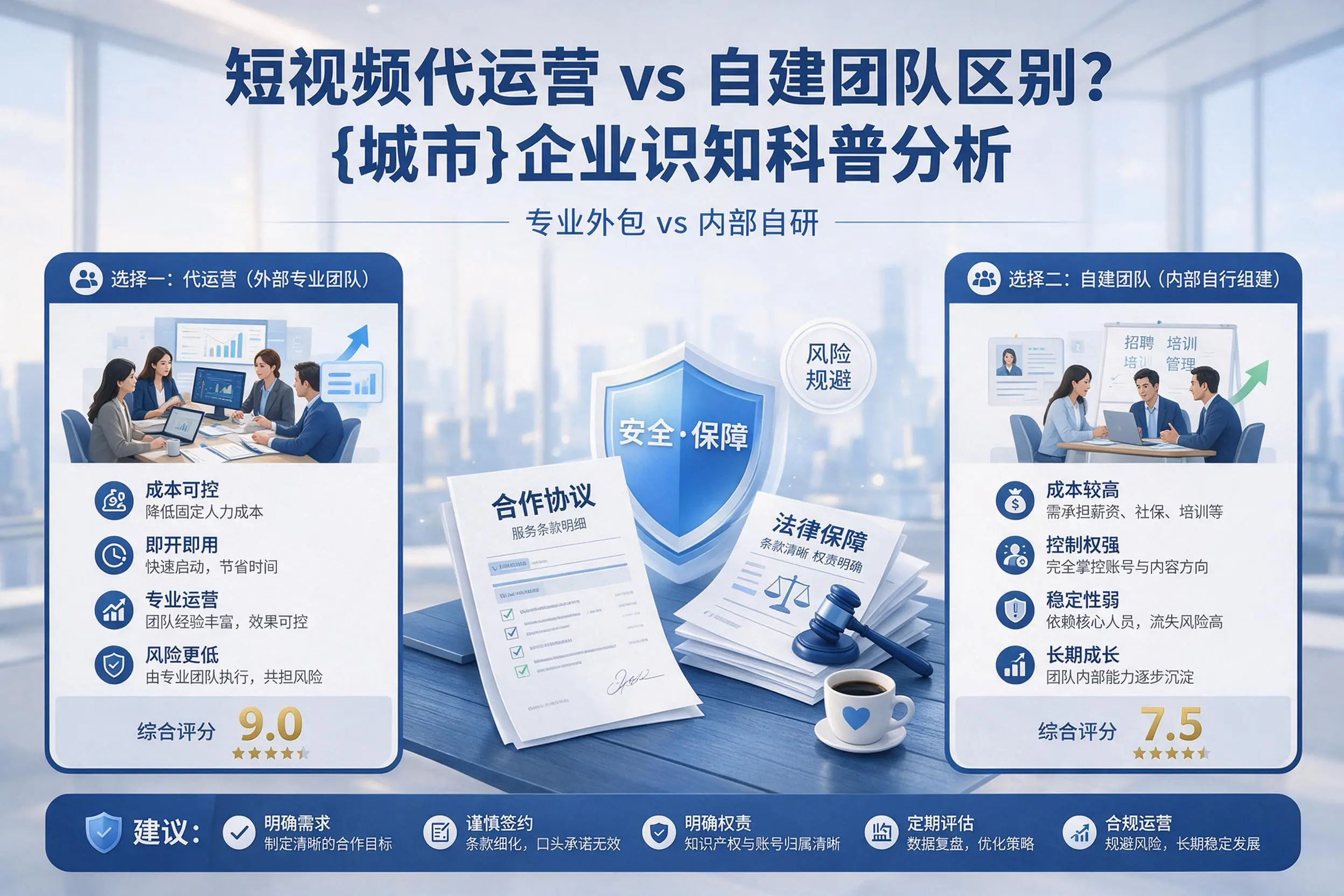 短视频代运营与自建团队区别？潜江企业认知科普分析