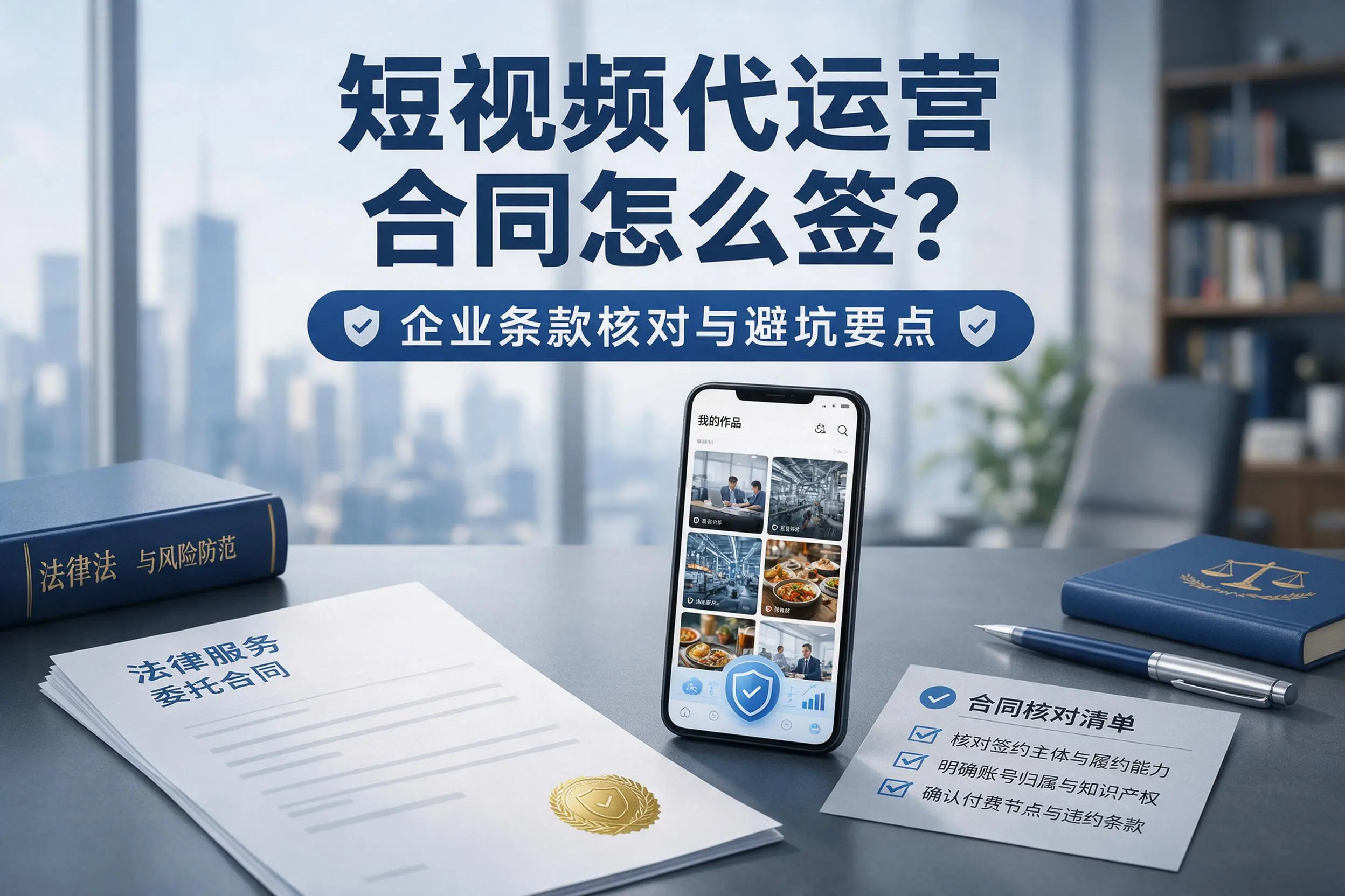 短视频代运营合同怎么签？潜江企业条款核对与避坑要点
