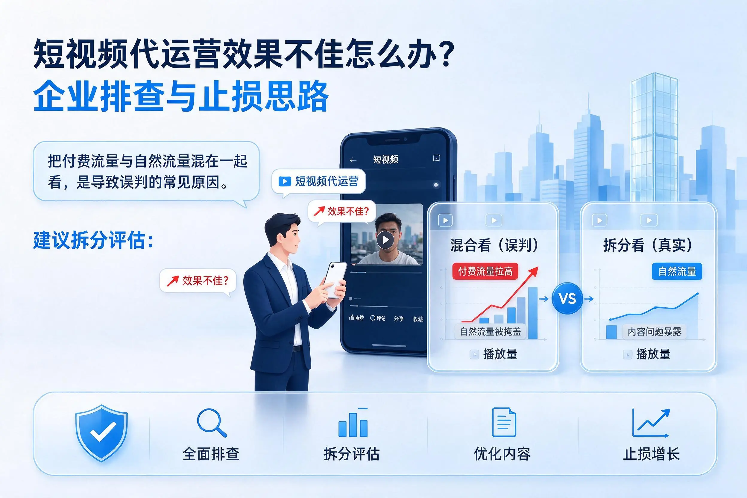 短视频代运营效果不佳怎么办?潜江企业排查与止损思路