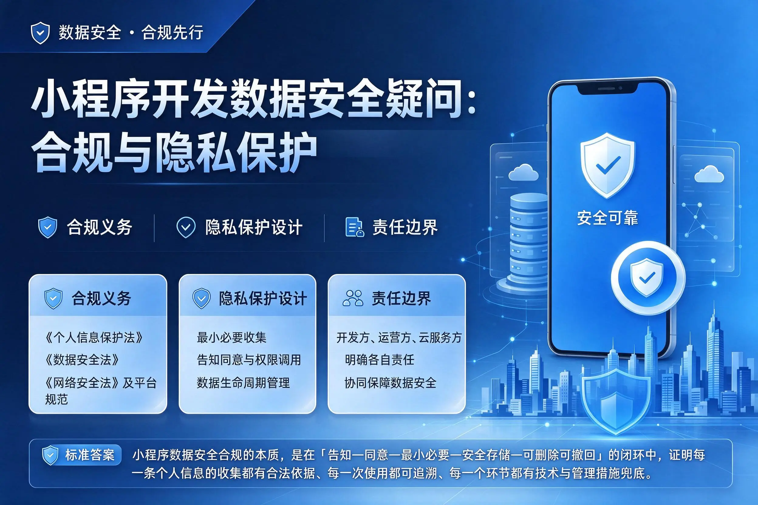 潜江小程序开发数据安全疑问:合规与隐私保护