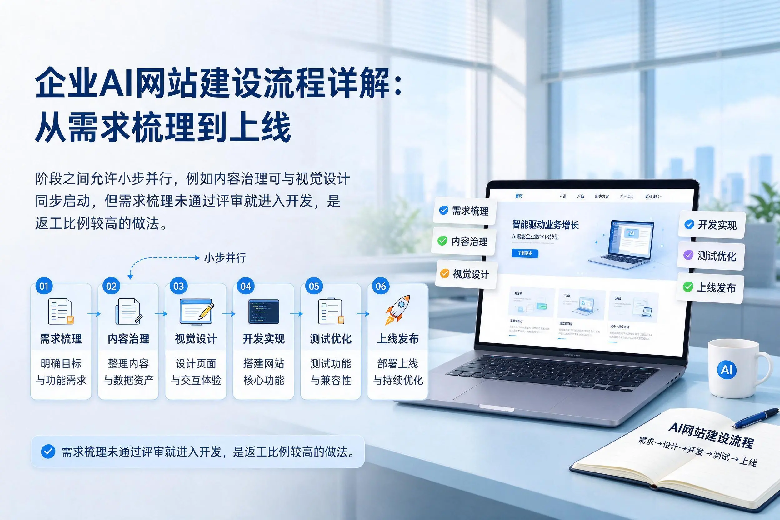 潜江企业AI网站建设流程详解：从需求梳理到上线