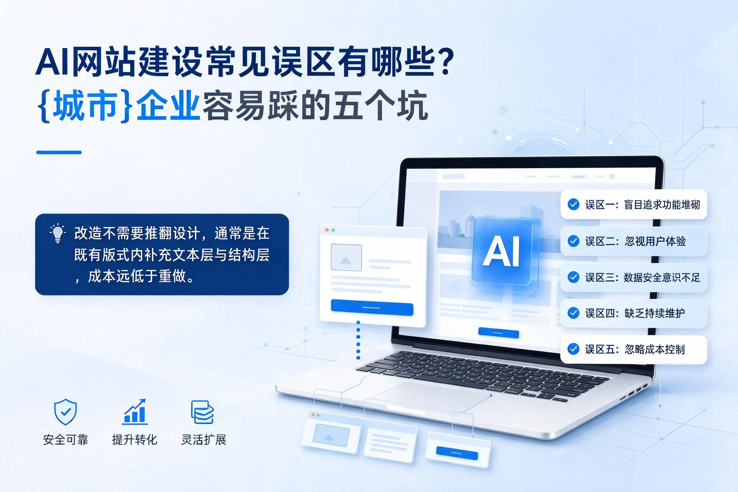 AI网站建设常见误区有哪些?潜江企业容易踩的五个坑