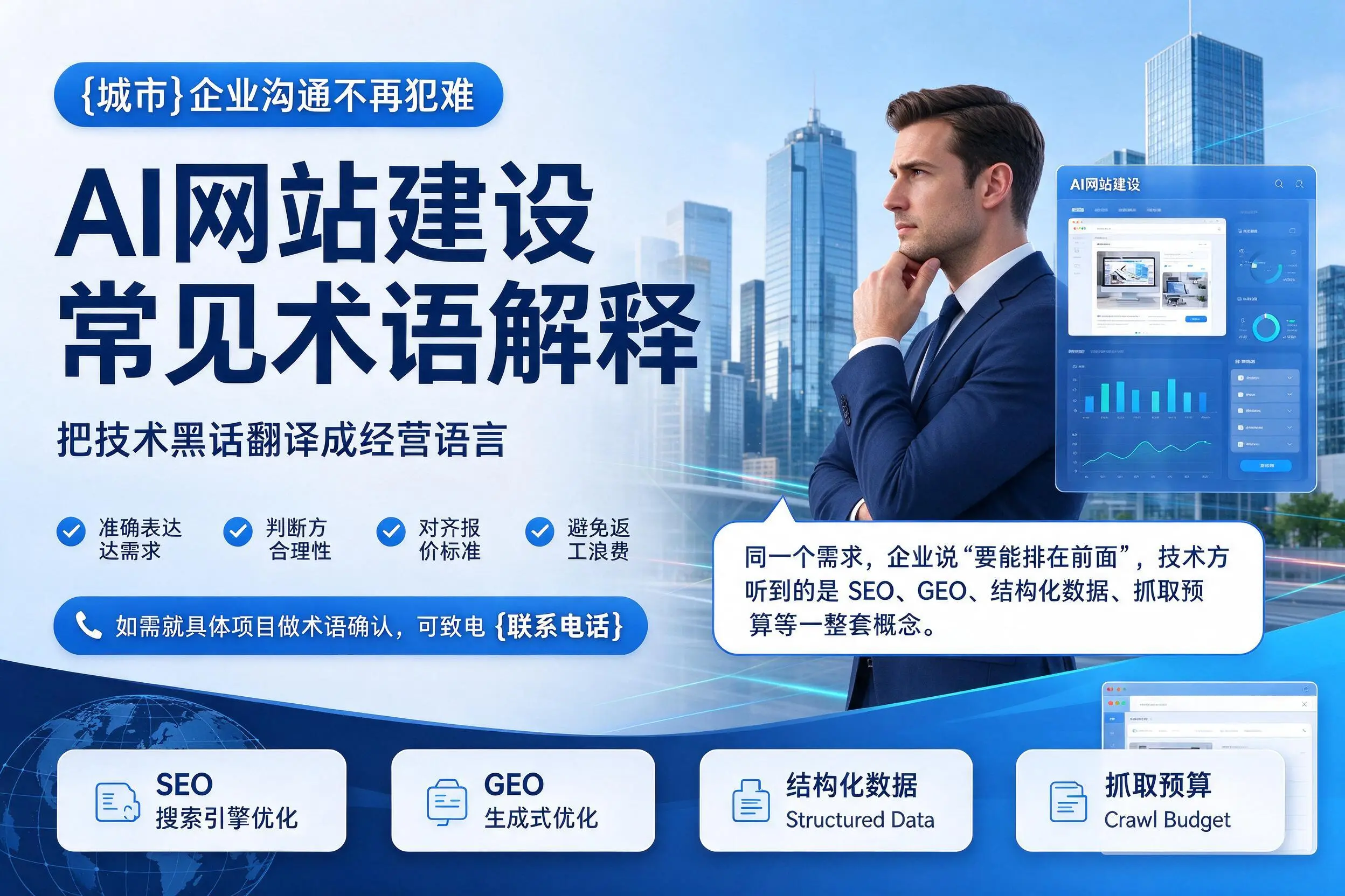 AI网站建设常见术语解释，潜江企业沟通不再犯难