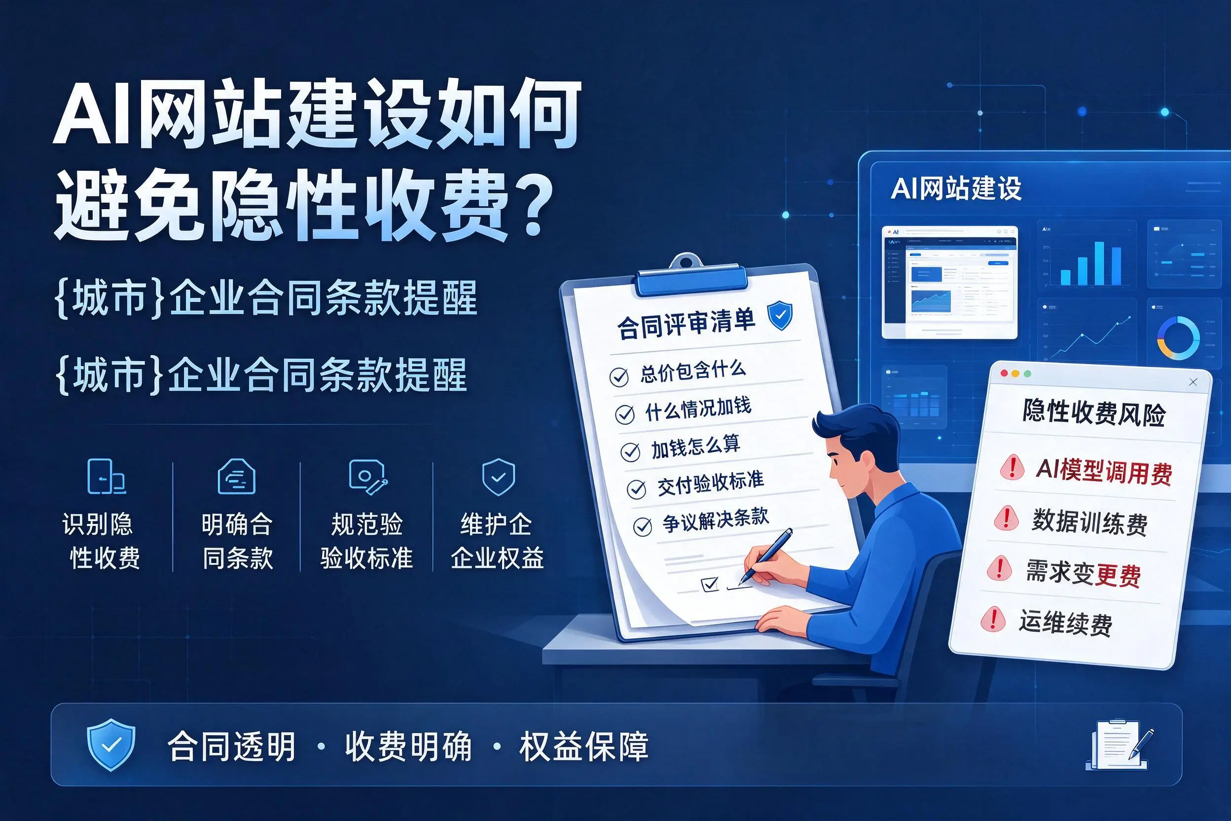AI网站建设如何避免隐性收费？潜江企业合同条款提醒